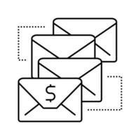 icono de línea de secuencia de correo electrónico ilustración vectorial vector