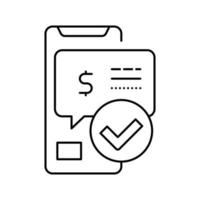 message approved payment line icon vector illustration