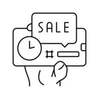 discount sale card ephemeral line icon vector illustration