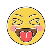 tongue emoji color icon vector illustration