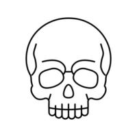 cráneo halloween línea icono vector ilustración