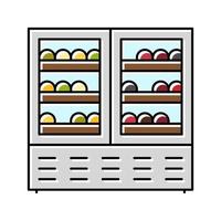 Ilustración de vector de icono de color de refrigerador de vino