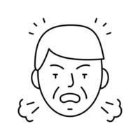 angry man line icon vector illustration