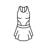 ilustración de vector de icono de línea de ropa de tenis de mujer
