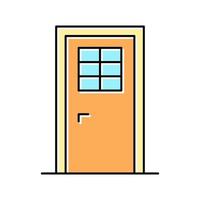 door with window color icon vector illustration