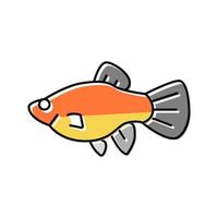 platy fish color icon vector illustration