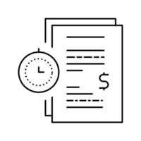 forfeit for time late agreement line icon vector illustration