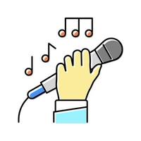song singing color icon vector illustration
