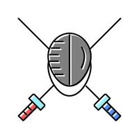 fencing sport color icon vector illustration