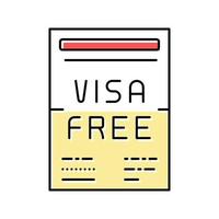 visa-free regime color icon vector illustration