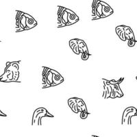 animal zoo nature wildlife vector seamless pattern