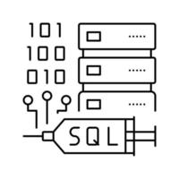 ilustración de vector de icono de línea de inyecciones sql