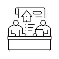 servicios de arrendamiento propiedad estate home línea icono vector ilustración