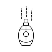 aroma fragancia botella perfume línea icono vector ilustración