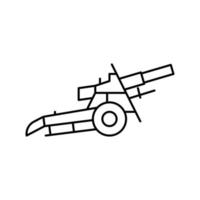 artillery war weapon line icon vector illustration