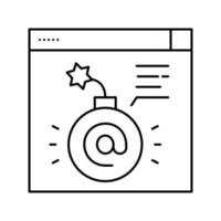 fraud internet problem line icon vector illustration