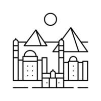 ilustración de vector de icono de línea de ciudad antigua de el cairo