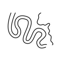 serpenteante río línea icono vector ilustración