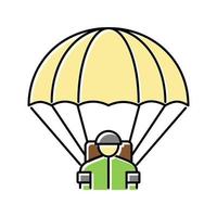 parachute soldier color icon vector illustration