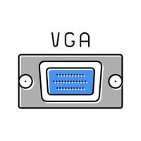 ilustración de vector de icono de color de puerto de computadora vga