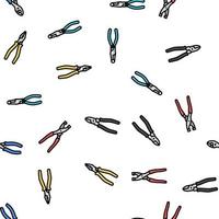 pliers equipment tool repair work vector seamless pattern