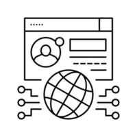 global networking line icon vector illustration