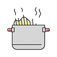 cooking pasta color icon vector illustration