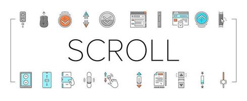 Scroll Computer Mouse Cursor Icons Set Vector