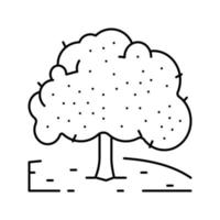 Ilustración de vector de icono de línea de árbol de cerezo