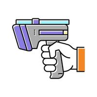 pistola láser para escanear rfid icono de color ilustración vectorial vector