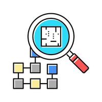 research neural network color icon vector illustration