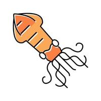 squid seafood color icon vector illustration