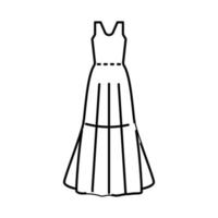 una línea vestido de novia línea icono vector ilustración