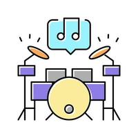 play musical instrument mens leisure color icon vector illustration