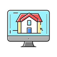 3d architecture visualization color icon vector illustration