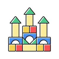Ilustración de vector de icono de color de bloques de construcción