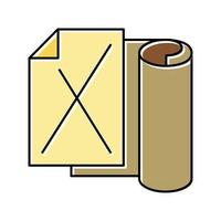 kraft paper list color icon vector illustration