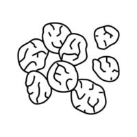 ilustración de vector de icono de línea de fruta seca de cereza
