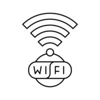 Ilustración de vector de icono de línea de conexión wifi inalámbrica