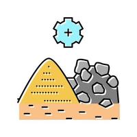 ilustración de vector de icono de color de procesamiento de minería