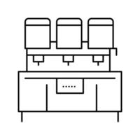 chocolate filling machine line icon vector illustration