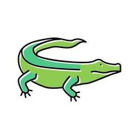 caimán reptil salvaje color icono vector ilustración