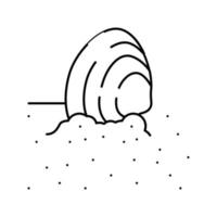 sand sea shell line icon vector illustration