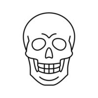 skull bone line icon vector illustration