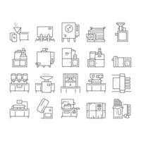 Chocolate Production Collection Icons Set Vector