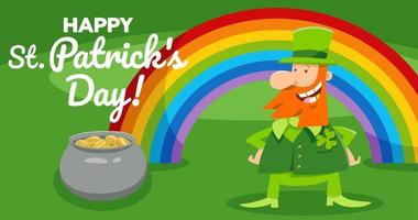 Saint Patrick Day design with comic Leprechaun character vector
