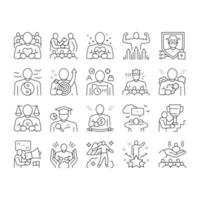 Values Human Life Collection Icons Set Vector