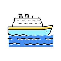 barco transporte marítimo color icono vector ilustración