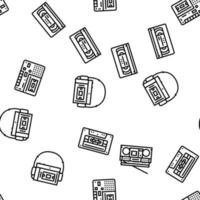 retro gadget technology device vector seamless pattern