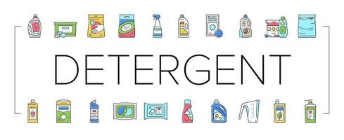 Detergent Organic Laundry Soap Icons Set Vector